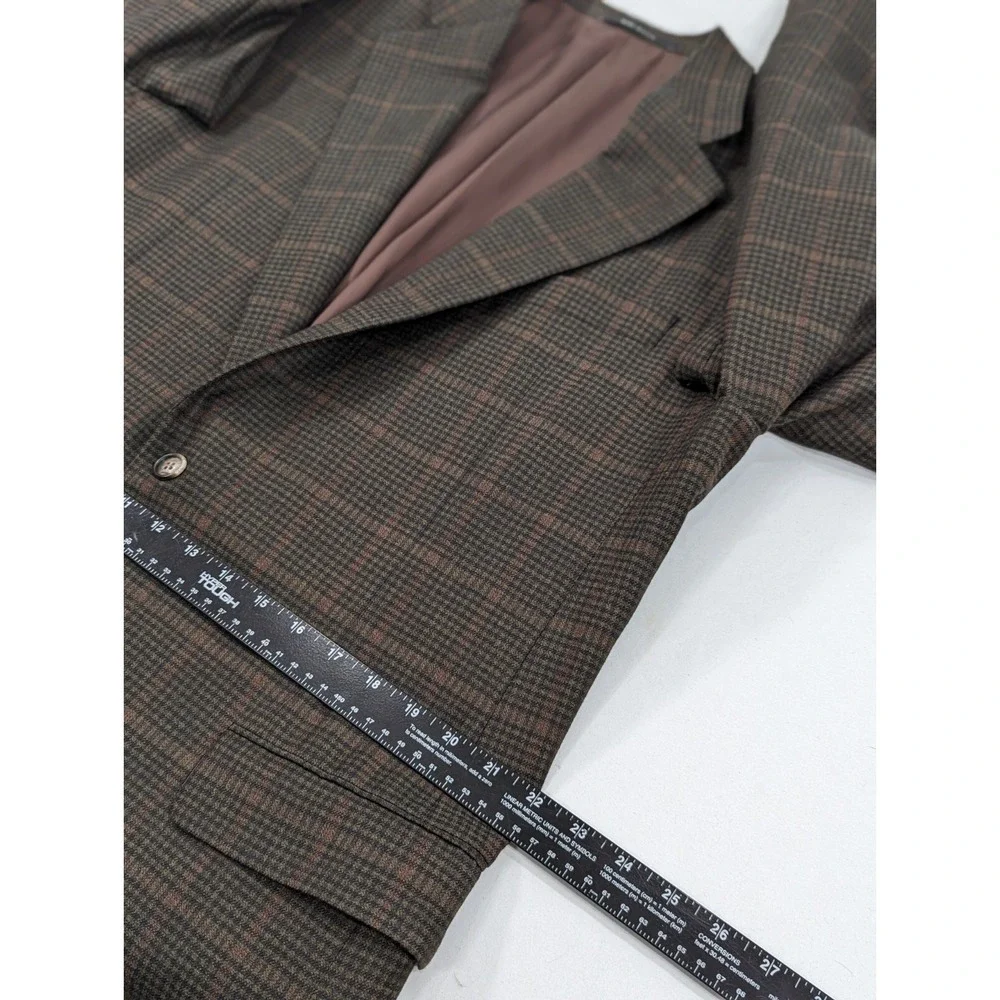 Vitg Hickey Freeman Blazer Sport Suit Jacket Green Red Glenn Check 42L Soft Wool